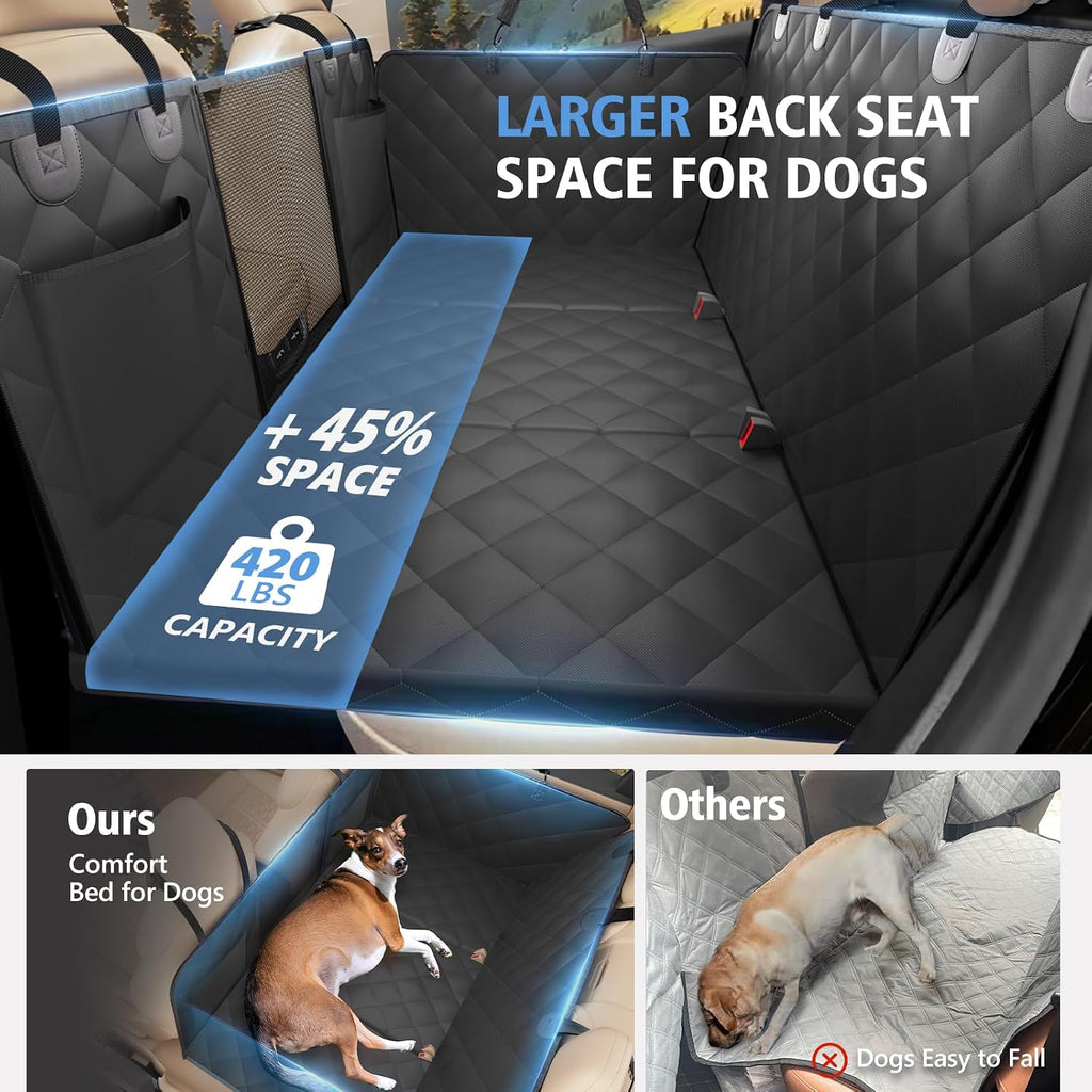 Btefd Back Seat Extender for Dogs, Hard Bottom Dog Hammock for Car & SUV