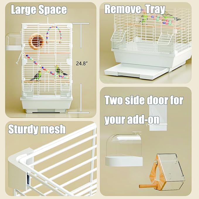 Basic Bird Cage, 24.8inch Parrot Cage, Bird Cage - Image 4