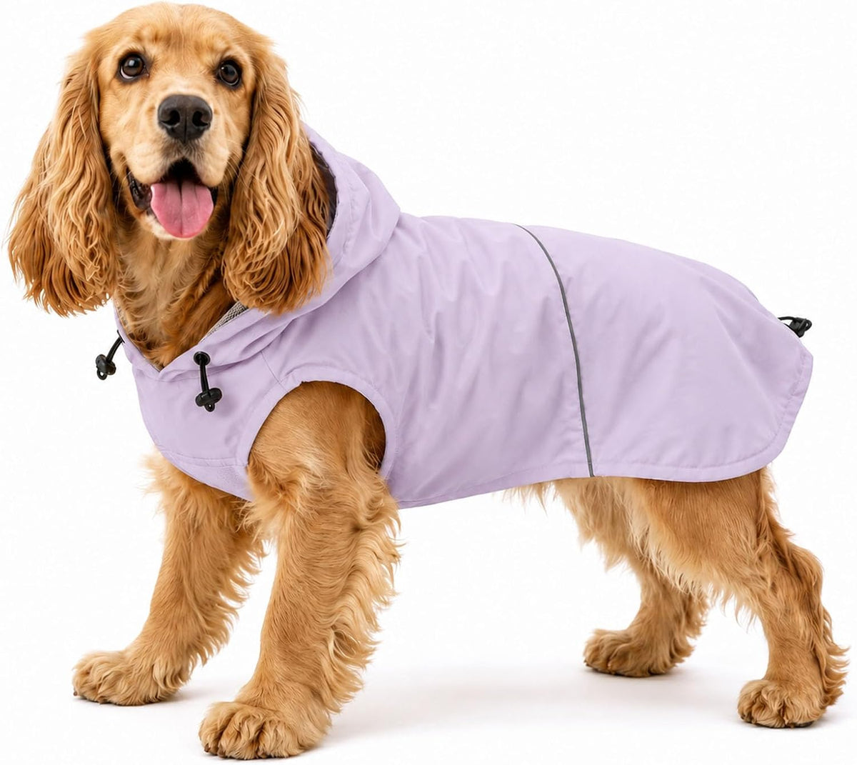 Morezi Dog Raincoat, Waterproof Dog Rain Jacket with Hood & Reflective Rim