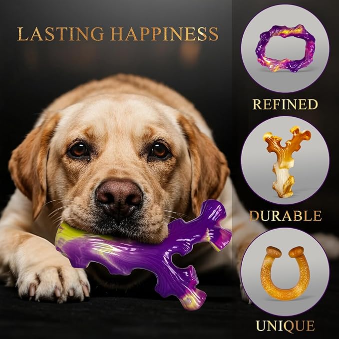 6 Pack Indestructible Dog Toys for Aggressive Chewers, Durable Nylon Bone for - Image 4