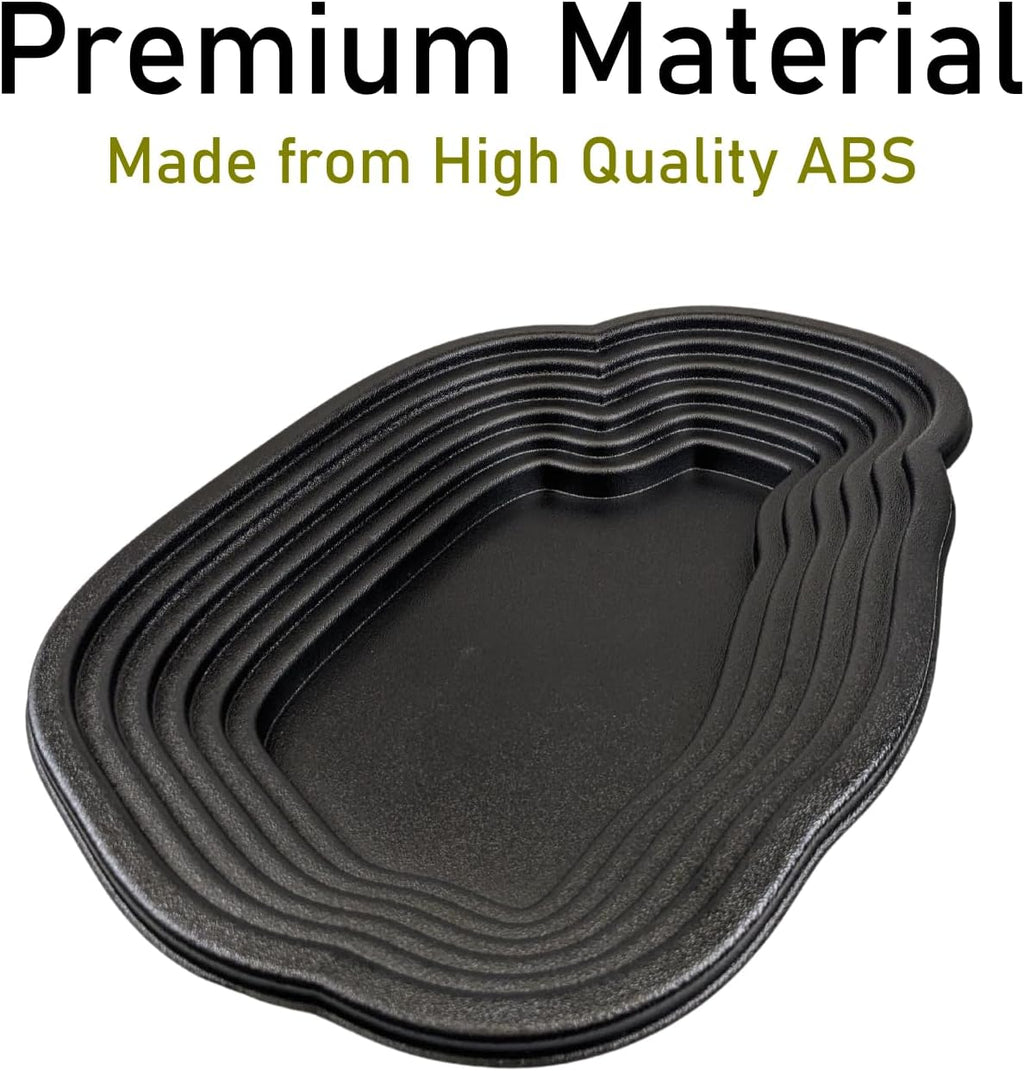 XLarge Reptile Bathing Pool Reptile Feeding Dish Water Bowl with Steps Aquarium Ornament for Gecko, Snake, Turtle, Bearded Dragon, Lizard Bath