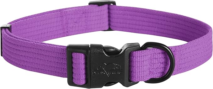 lynxking Dog Collar Soft Padded Breathable Cotton Solid Color Strong Adjustable by Lynxking