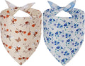 Spring Dog Bandanas XLarge 2PCS, 4 Pattern Summer Floral Scarf by Unknown