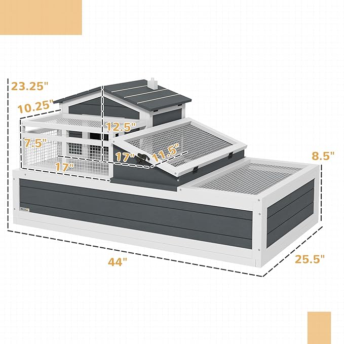 PawHut 3- Room Tortoise House Habitat - Image 7