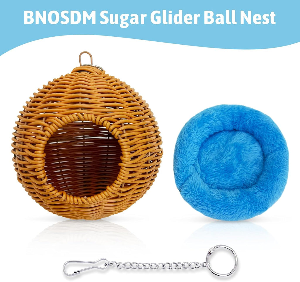 BNOSDM Sugar Glider Pouch, Pet Glider Cage Sleep Bag Squirrels Playing Hideout Hanging Hammock with Warm Cotton Pad Small Animal Cage Accessories for Marmosets Hamsters