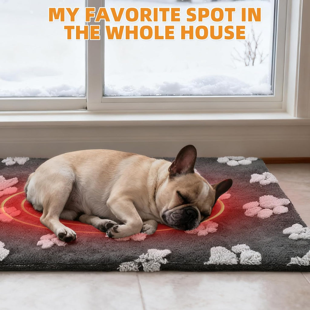 Heated Whelping Pad for Puppy, Dog Heating Pad with Upgraded Smart Thermostat Switch,Warm Crate Mat with Anti-bite Cord Outdoor Indoor,Constant on Function,UL&FCC Dual Certification,18*28in