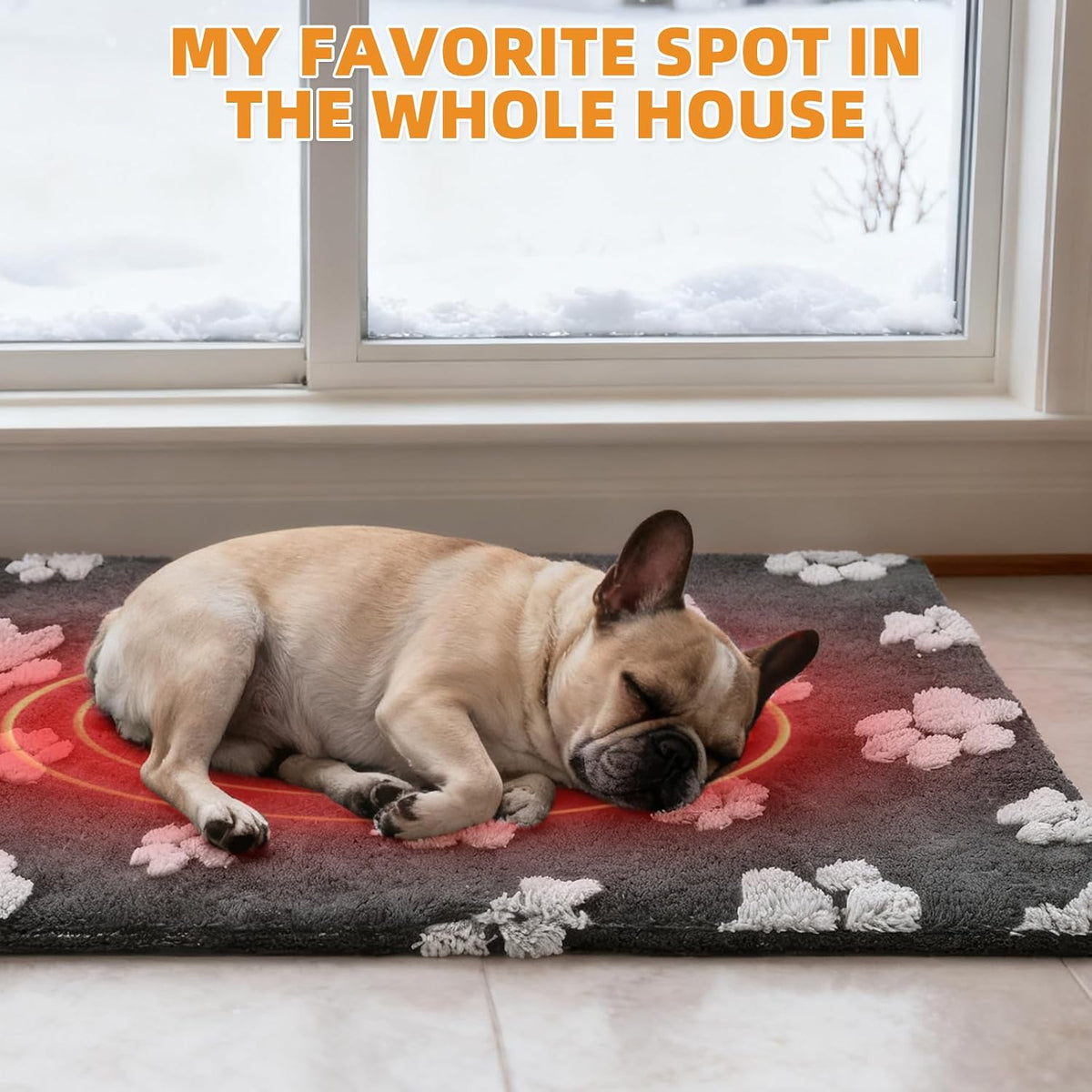 Heated Whelping Pad for Puppy, Dog Heating Pad with Upgraded Smart Thermostat Switch,Warm Crate Mat with Anti-bite Cord Outdoor Indoor,Constant on Function,UL&FCC Dual Certification,18*28in