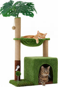 Woochpet 38'' Cat Tree Tower with Scratching Posts Cat Condo Green-1