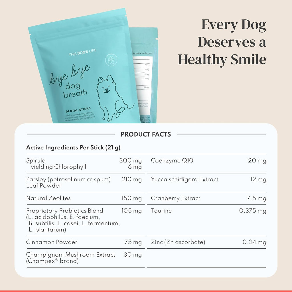 Dental Sticks for Dogs - Freshens Breath, Cleans Teeth, Helps Remove Plaque