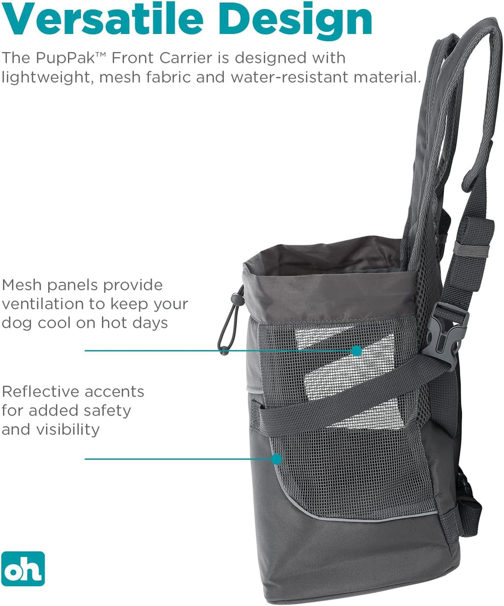 Outward Hound PupPak Dog Front Carrier, Gray, Small, 12" x 11.5" x 7.5"