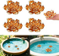 4 Pcs Peony Shape Bird Bath Copper Disk Accessories, Brass Bird Bath by Unknown
