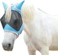 Horse Fly Mask with Ears, Breathable Fine Mesh Pale Blue Full
