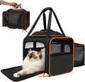 Airline Approved Expandable Soft-Sided Pet Carrier (Orange Black).