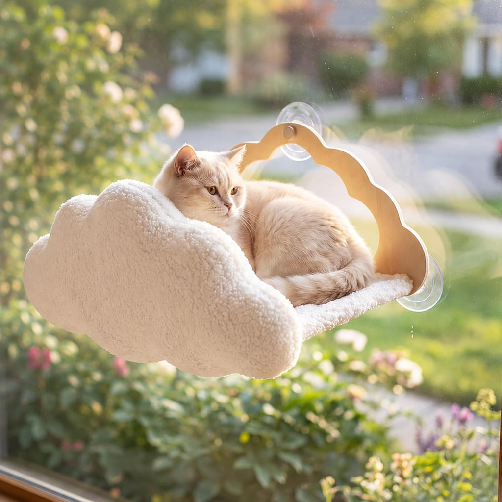 Cat Window Perch, Cloud-Shaped Hammock Bed, Washable Design