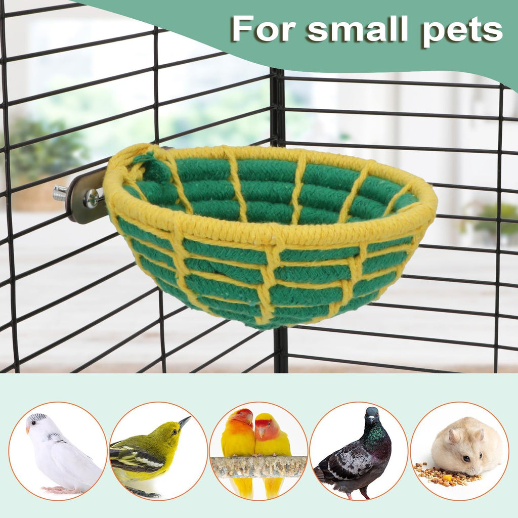Hypeety Bird Breeding Nest Handmade Cotton Rope Bird Hatch House, Green