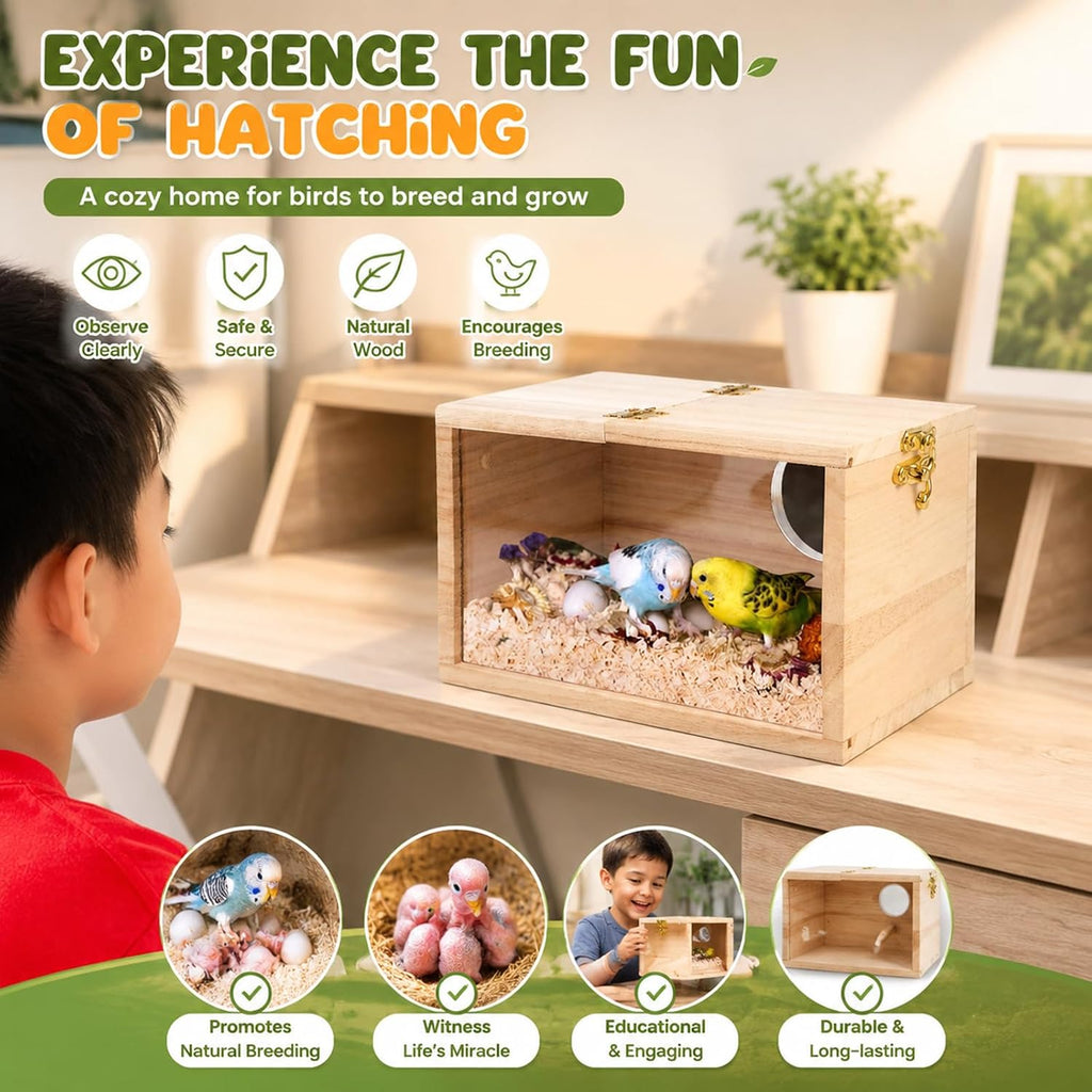 Rypet Parakeet Nesting Box, Cockatiel Bird Nest Box with Perch(S)