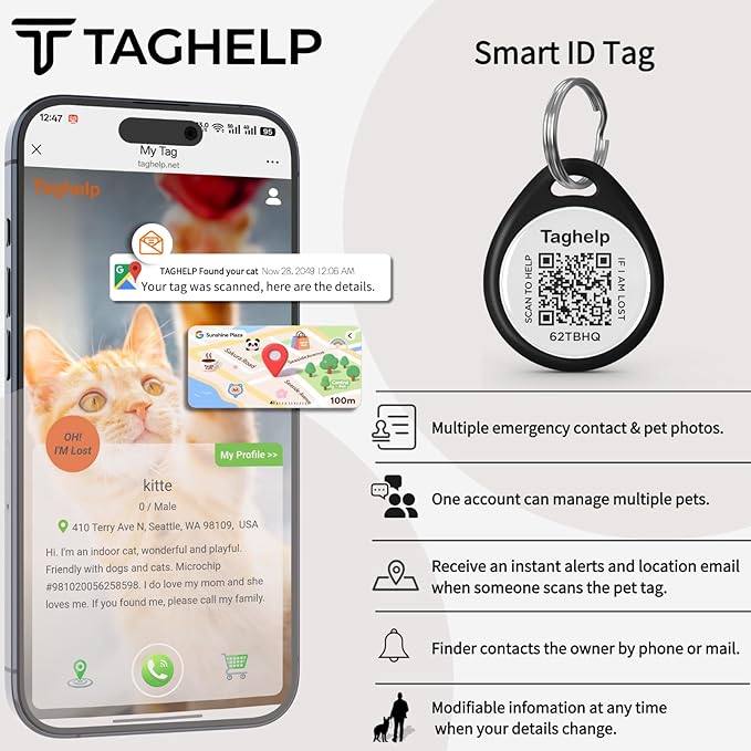 QR Code Cat ID Tag for Collar, Smart Pet ID - Image 9