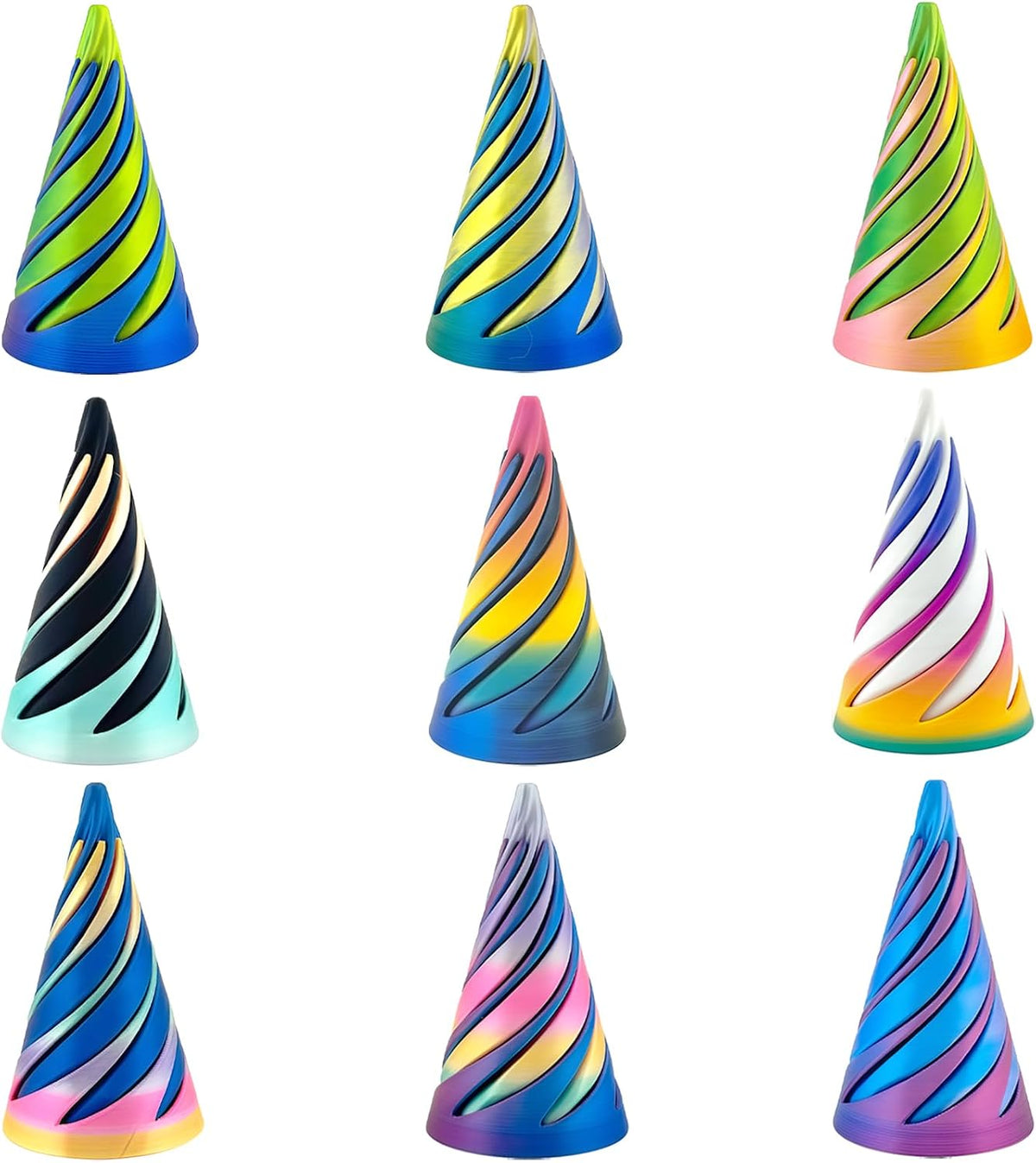 Christmas Stocking Stuffer 4 Packs Impossible Cone,Impossible Cones passthrough Impossible Pyramid for Relaxing,Spiral Fidget Toy passthrough Impossible Cone,Birthday for Adults & Kids