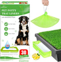 30 Pack Pet Loo Liners with Super Absorbent Pads for Petsafe Dog Potty Disposable Drawstring Pet Pee Pod Tray Bags Urine Disposal Kit Lemon Scent