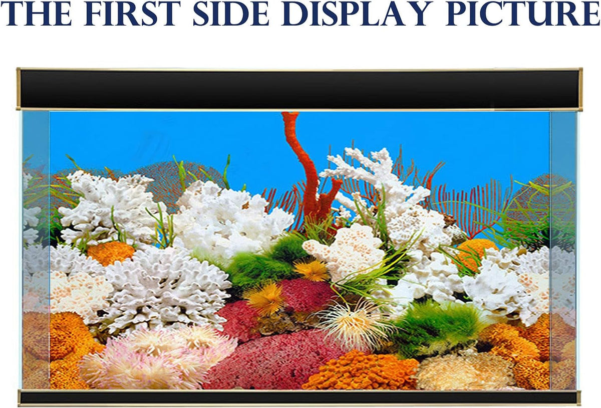 ELEBOX New 15.7" x 40" Fish Tank Background 2 Sided River Bed & Lake Background Aquarium