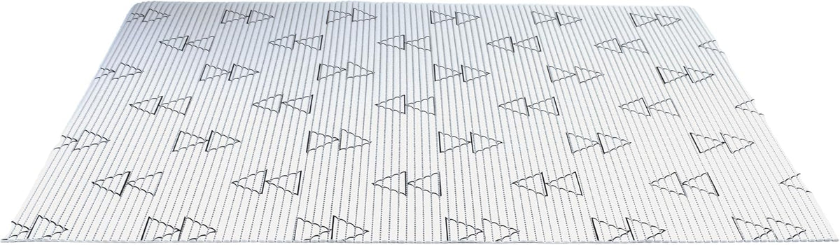 Fresh Kitty Durable XL Jumbo Foam Litter Mat – Phthalate and BPA Free, Water Resistant, Traps Litter from Box, Scatter Control, Easy Clean Mats – White Triangles 40" x 25"