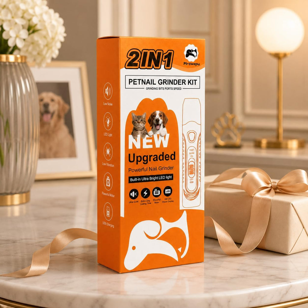 Dog Nail Grinder Whisper Quiet LED & Safe for Sensitive Dogs Cats