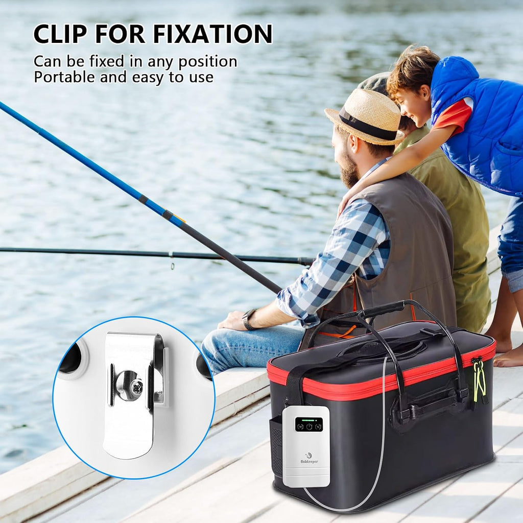 fishkeeper Rechargeable Aquarium Air Pump, Up to 60 Gallons Fish Tank