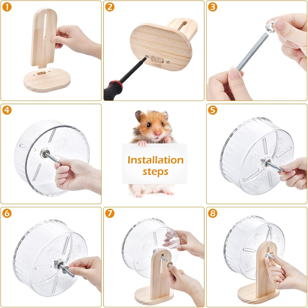Hamster Play Wooden Platform， 4-piece Hamster cage Accessory Toy Set