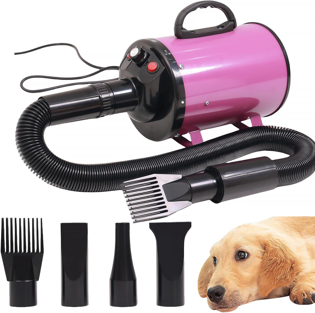 2800W 3.8HP High Velocity Pet Grooming Blower Dryer for Dogs, Blue