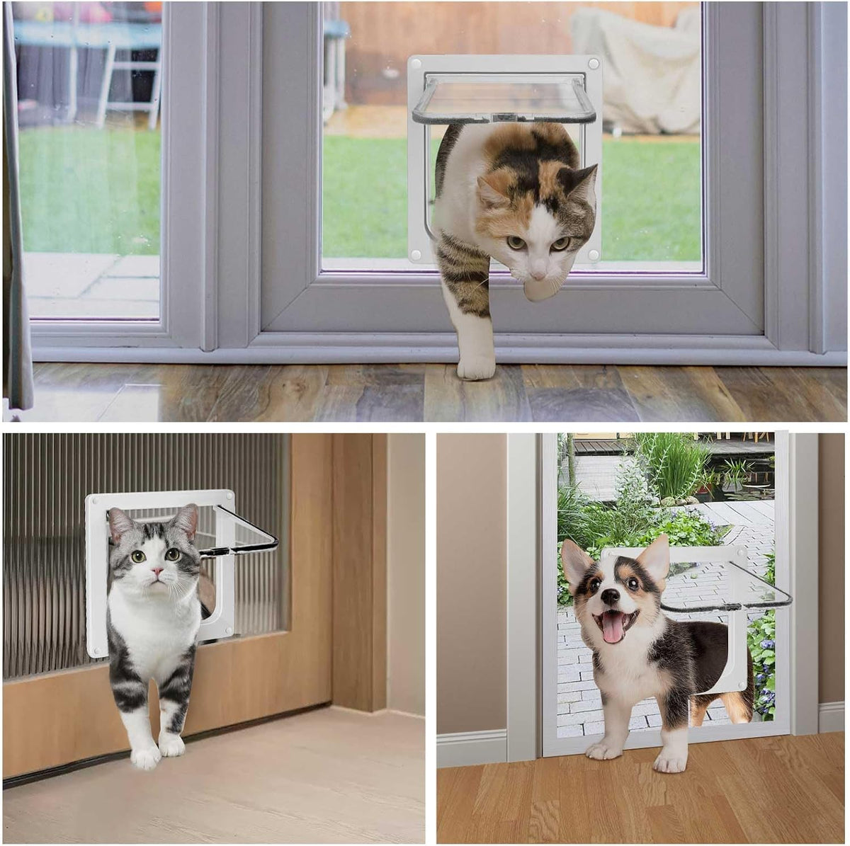 Lessmon Cat Door Flap for Interior Exterior Doors, Outer 11x9.8x0.78in, XL
