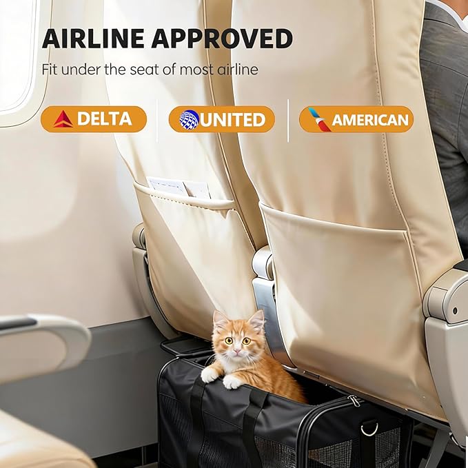 Simple Deluxe Airline-Approved Cat Carrier, Soft-Sided Pet Carrier - Image 3