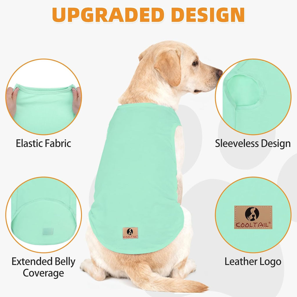 KOOLTAIL 2 Pack Large Dog T- Shirts, Soft Cotton Dog Clothes Tank Top, XXL