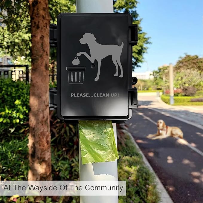 Dog Poop Bag Dispenser Wall Mounted Waterproof Outdoor Pet Waste Bags Dispenser - Image 3