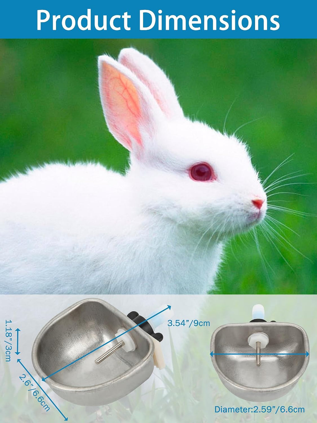 Rabbit Drinking Water Bowl, 10PCS Nipple Drinker Feeder Pet Cage