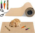 Rabbit Scratching Pad Set, 12 Inch X 6.56 Bunny Scratch Pad with Bunny Toys & Scissors, Trimmable Self-Adhesive Mat for Claw Teeth Care, Cage & Furniture Protector for Rabbits Small Animals