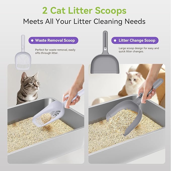 2 Pack Stainless Steel Litter Box, XL Enclosed Cat Litter Boxes, Metal Litter - Image 5
