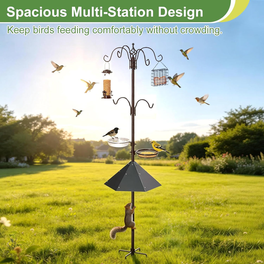 83" Squirrel Proof Bird Feeder Pole Kit with Metal Baffle