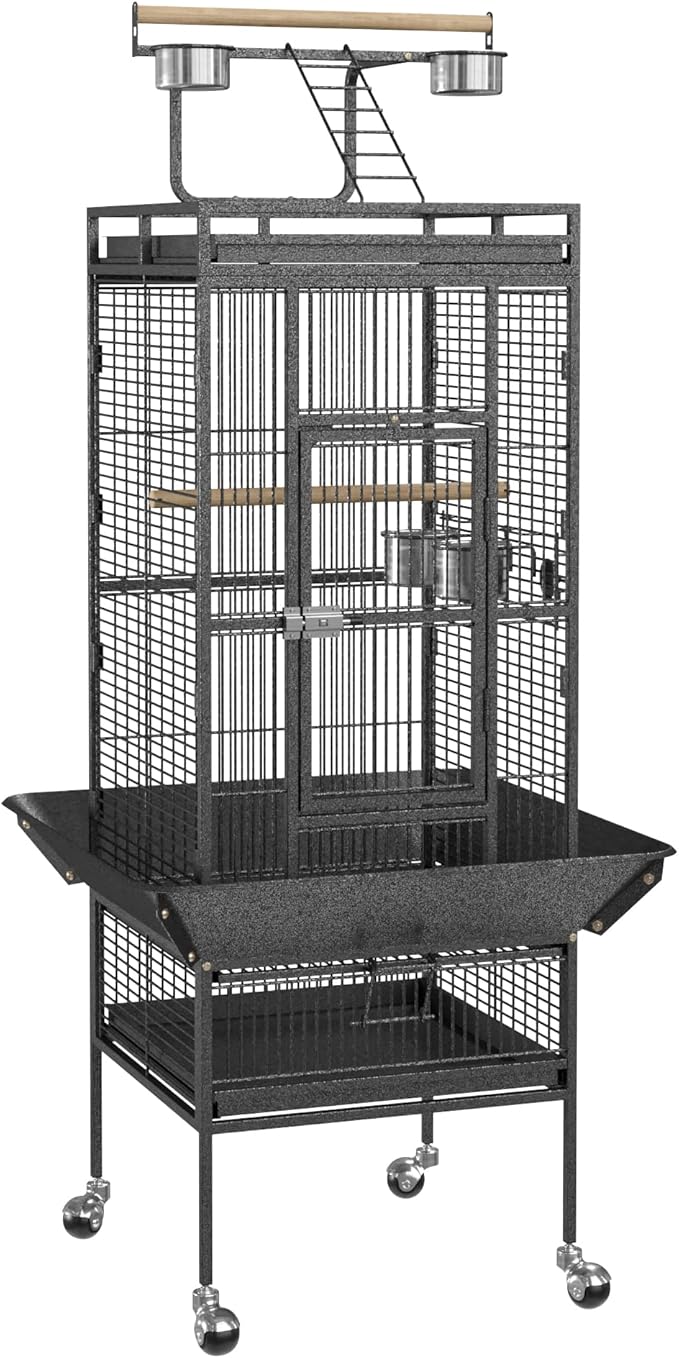 ZENY 61-inch Playtop Parrot Bird Cages, Wrought Iron Large Birdcage - Image 8