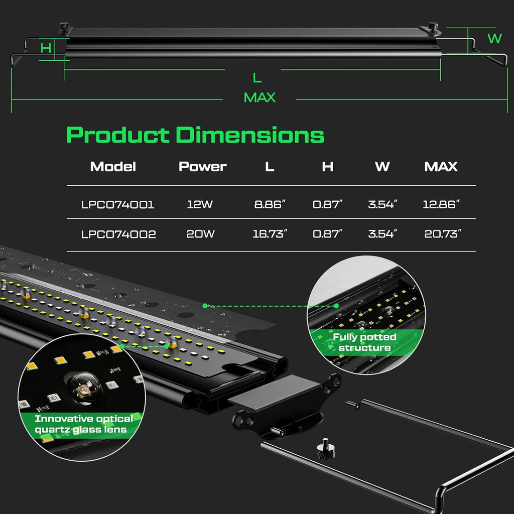 8-Inch UVB Reptile Light, UVB Reptile Light Fixture
