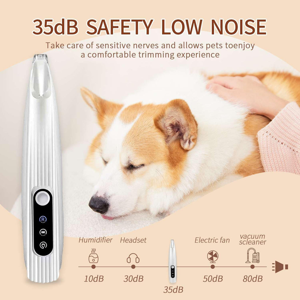 Dog Paw Trimmer, Quiet Electric Pet Hair Trimmer Dog Grooming Kit with LED Display