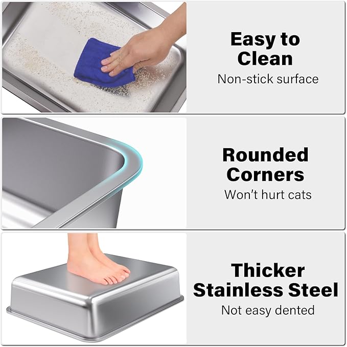 Stainless Steel Litter Box, Metal Litter Boxes - Image 3