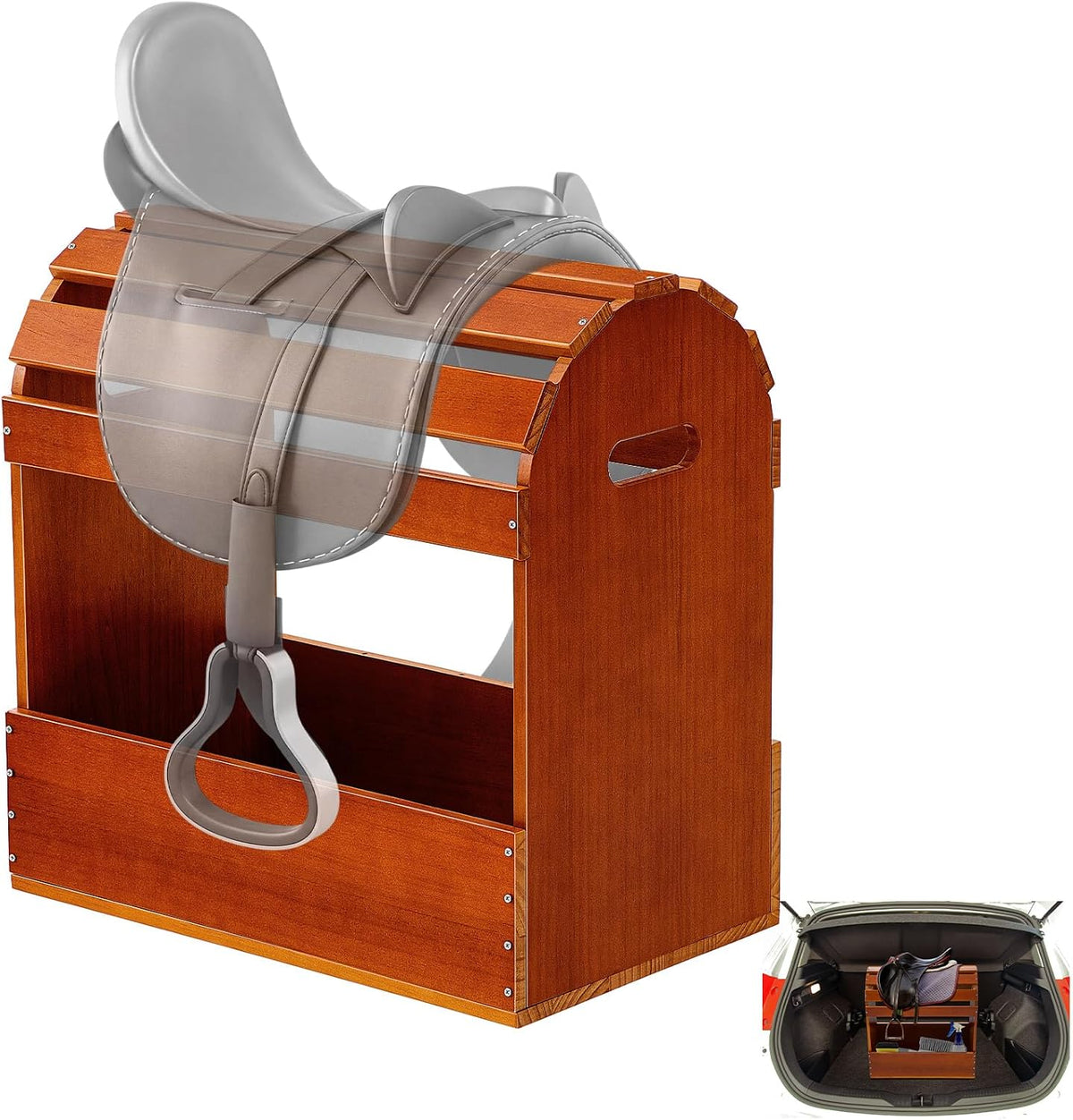 Eccliy Pine Wood Arched Saddle Rack Stand 20x12x20in, Semicircle