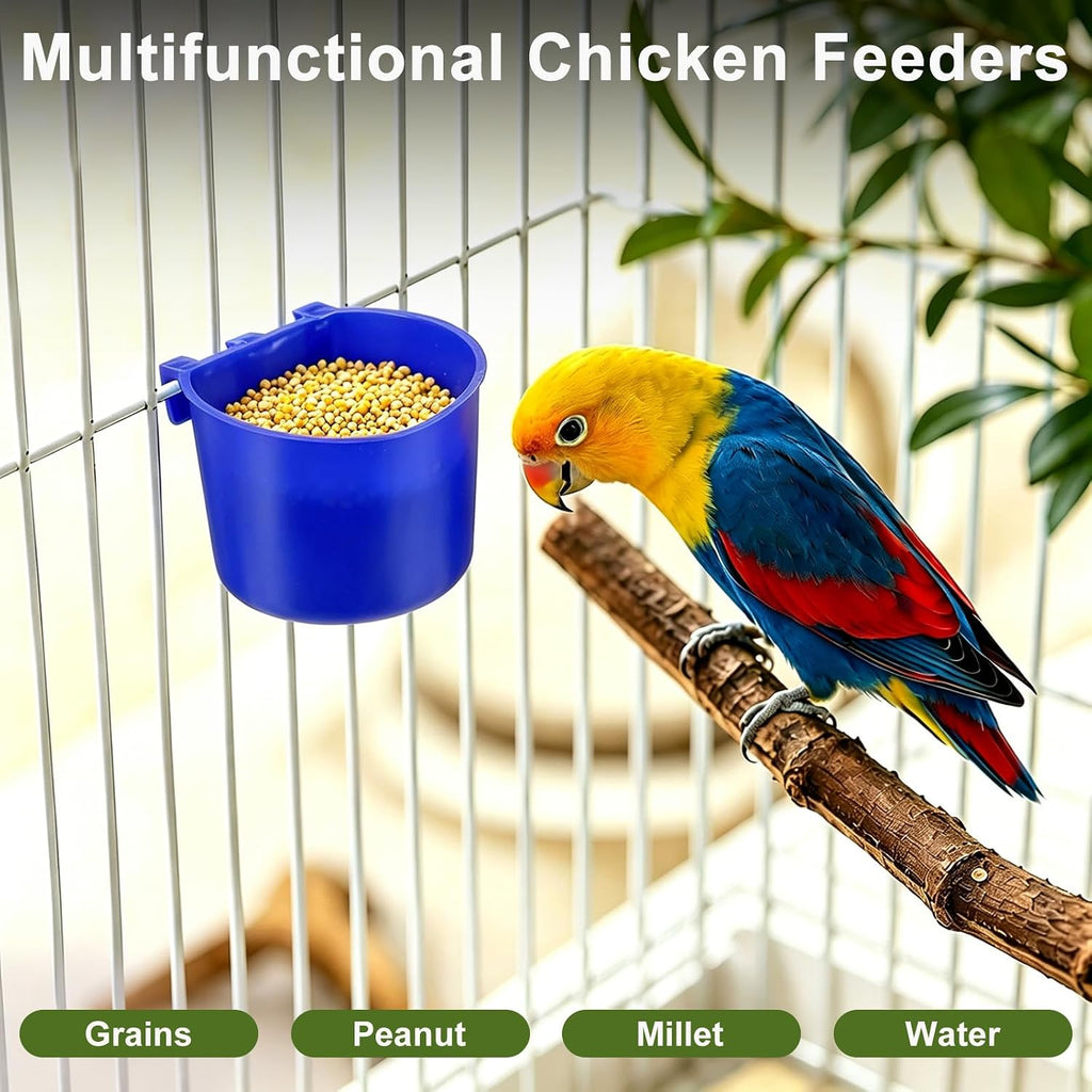 M METERXITY 10-Pack Bird Cage Cups 7 oz Plastic, Blue