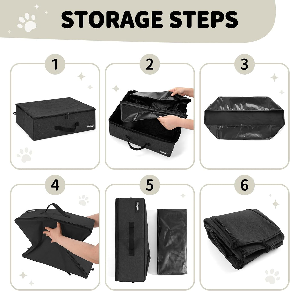 apollo walker Portable Cat Litter Box With Waterproof bag and Lid,Black
