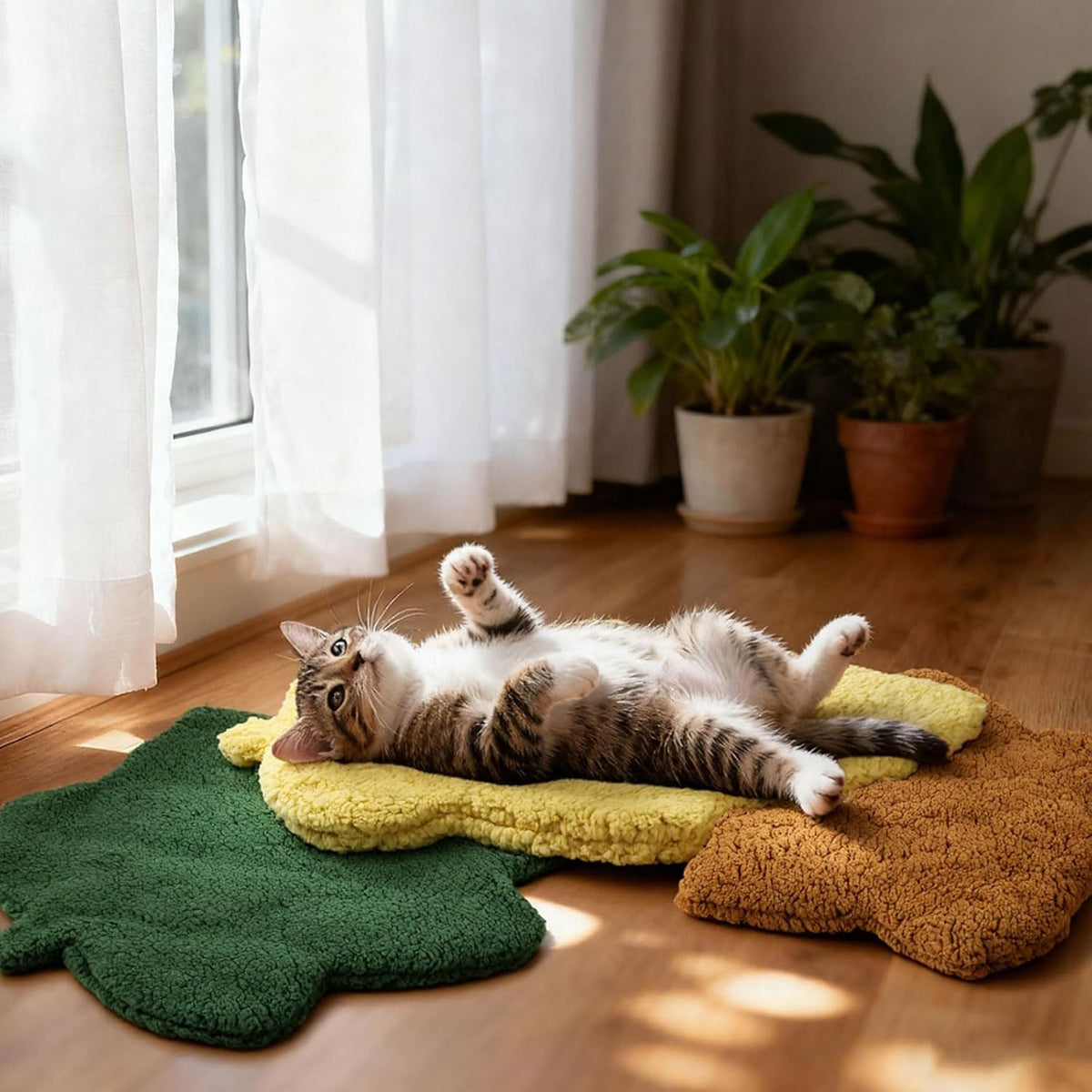 3Pack Self Warming Pet Bed Leaf Pad, Mixed Colors, Small-16 x20