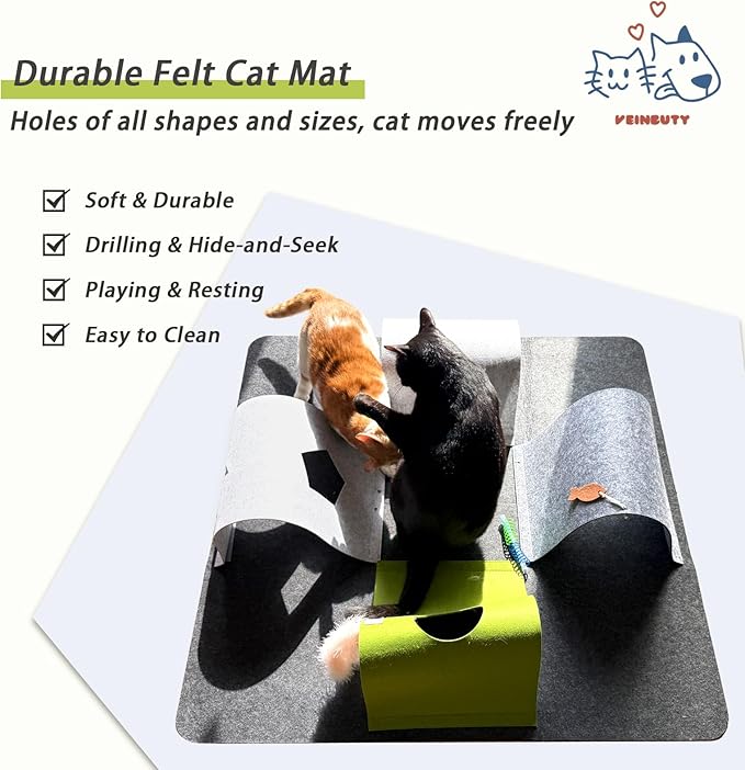 Interactive Cat Tunnel Toys for Indoor Cats, 4-Way Felt Cat Tunnel Play Mat - Image 5