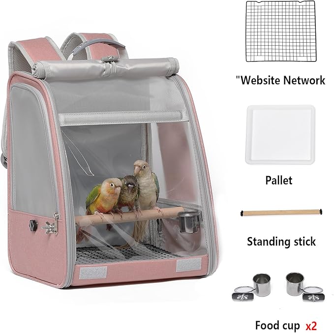 Bird Carrier Backpack, Portable Travel Bird Cage - Image 2