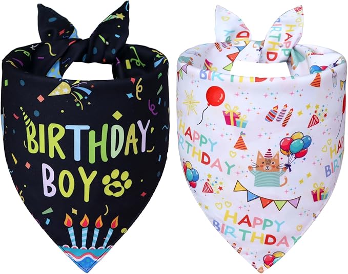Dog Birthday Bandanas, Party Outfit Gift by WoffBow