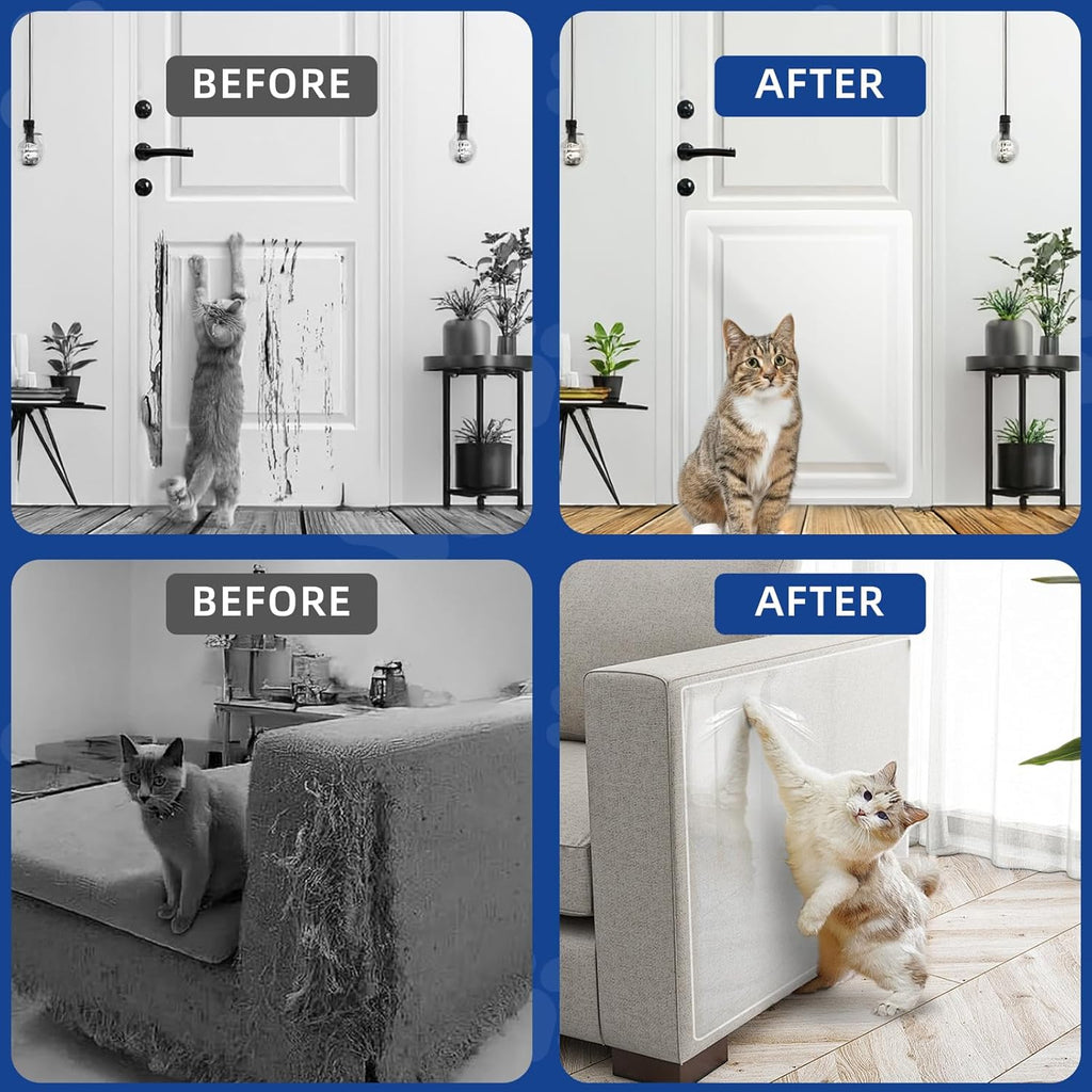 TOOSOFt Anti Cat Scratch Furniture Protector Clear Vinyl 196.9"x16.5"