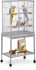 SUPER DEAL 53-Inch Rolling Bird Cage Large Wrought Iron Cage by Superdeal